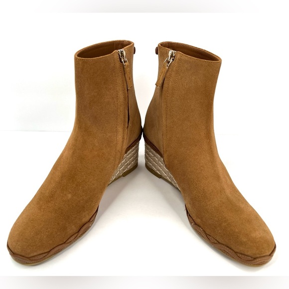 SALVATORE FERRAGAMO CANARIA CROSTA ESPADRILLE WEDGE SUEDE BOOTIES SIZE 6 - Picture 2 of 11